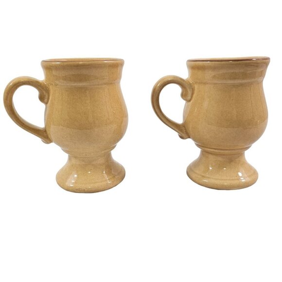 Pfaltzgraff America MAFA Folk Art Pedestal 9 Oz Footed Stoneware Mug – Set of 2 - Picture 3 of 16